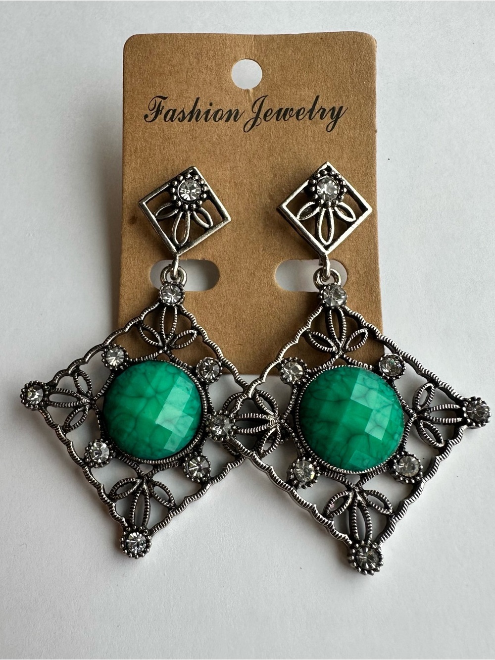 Fashion Jewelry Turquoise Green Filigree Drop Earrings new